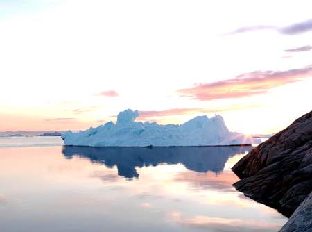 Arctic ocean in Ilulissat icefjord, Greenland.の写真素材