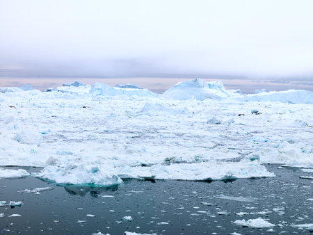 massive glacier on arctic ocean