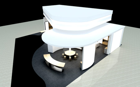 3d render exhibition stand