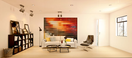 3d render of living room