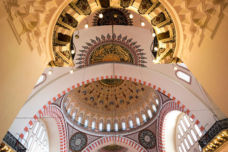 Islamic arts in Suleymaniye Mosque in Istanbul, Turkey