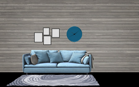 3d render living room decor set