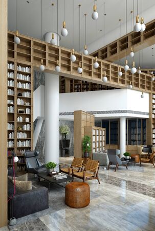 3d render of office interiorの写真素材