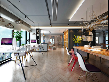 3d render of modern working office