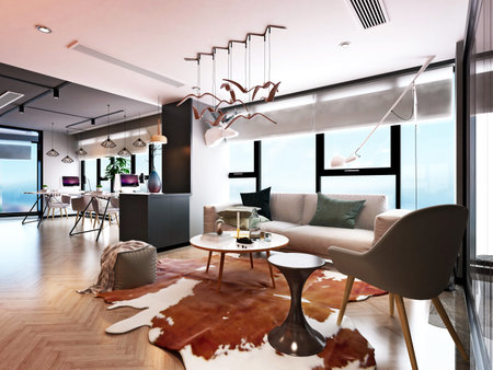 3d render of modern working office