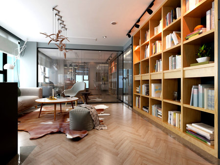 3d render of modern working office
