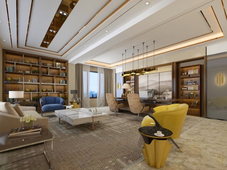 3d render of modern working office