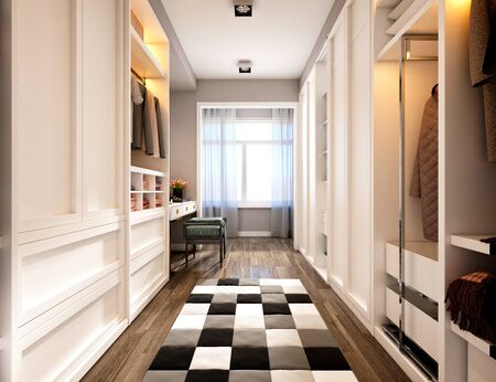 3d render of modern wardeobe roomの写真素材