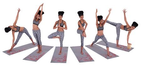 3d rendered yoga girlの写真素材