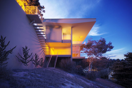 3d render of building exterior viewの写真素材