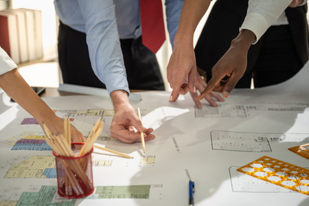 Diversity Business and Construction and structure of Engineer meeting for project working with...