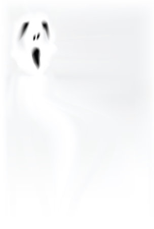 spooky background with ghost alike object flying aroundのイラスト素材