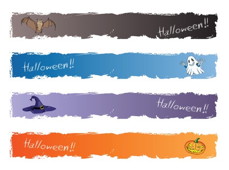 halloween banner, standard size as horizonal full banner size 468 x 60.の写真素材