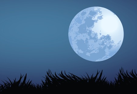illustration of full moon night.のイラスト素材