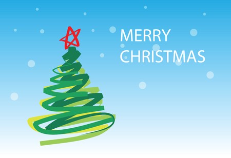 christmas tree on snowing background, holidays greeting. 1 of the 6 same styled christmas cards i draw, please check the rest in my profile.  のイラスト素材