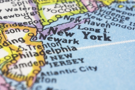 new york close up on map, shallow depth of fieldの写真素材