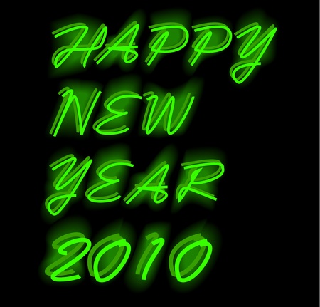 happy new year 2010 in nean light effect.のイラスト素材