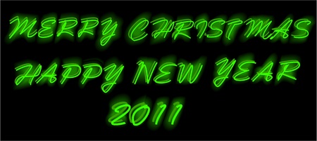 illustrations of 'merry christmas' and 'happy new year' in neon light effects, vector format.
のイラスト素材