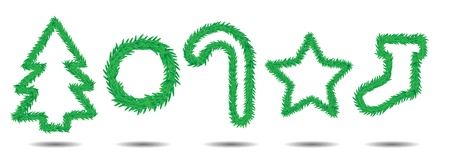 illustrations of christmas symbols as wreath.のイラスト素材