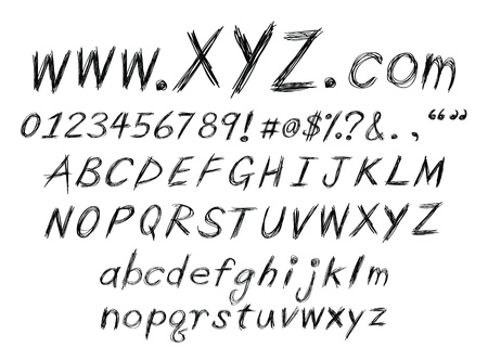 a set of sketch alphabet for design usage.のイラスト素材