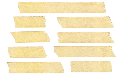 masking tape textures with varied length, isolated on white, set 2 of 2.の写真素材