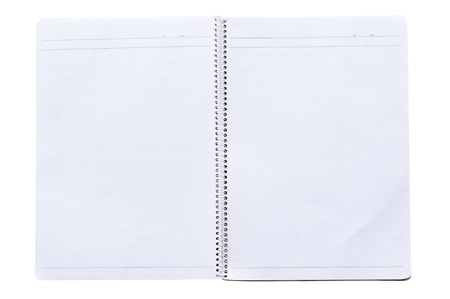 opened notebook with binder, isolated on white.の写真素材