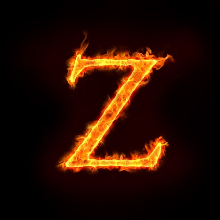 fire alphabets in flame, letter Zの写真素材