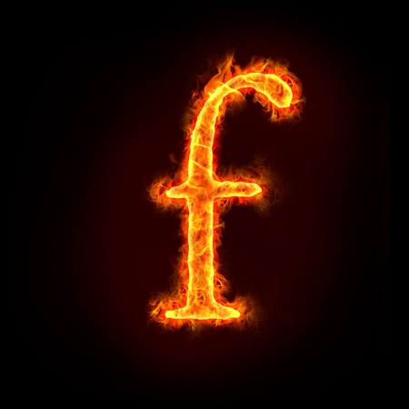 fire alphabets in flame, small letter fの写真素材