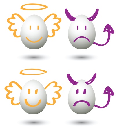 angel and devil cartoon, for conceptual symbol.のイラスト素材