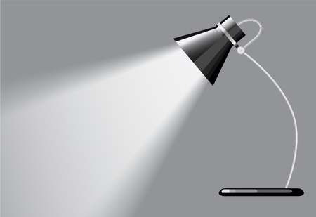 desk lamp with a grey background, with a empty space under spotlight.のイラスト素材