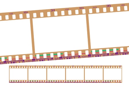 film strip, with realistic negative color. Continuous frames, accurate dimension and details.のイラスト素材