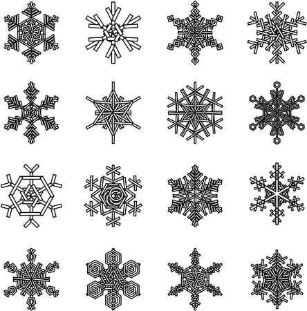 snowflakes illustrations, for christmas themed design elements.のイラスト素材
