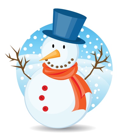 snowman illustrations for christmas greetings card.のイラスト素材