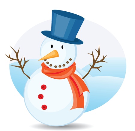 snowman illustrations for christmas.のイラスト素材