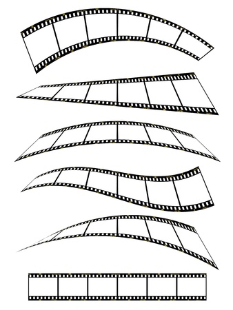 warped film strip with wavy style, with film frame number and details のイラスト素材