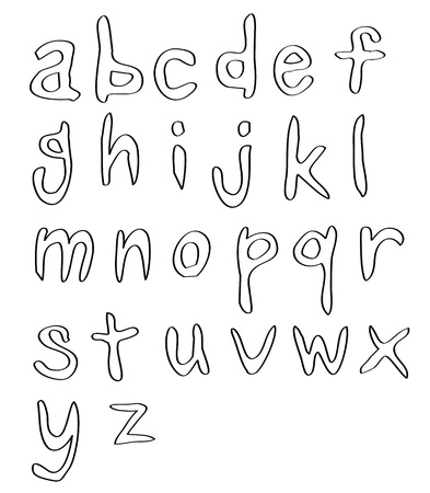 handwritten alphabets, in small letters.のイラスト素材