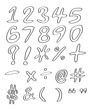 handwritten numbers with symbols.のイラスト素材