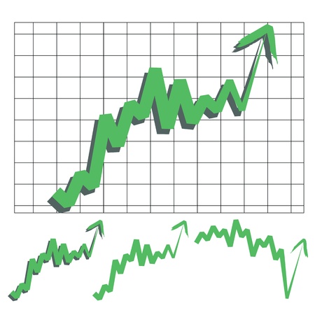 stocks index upward arrow vector, indicate rising and rebounds. Please check my profile for downward arrow.のイラスト素材