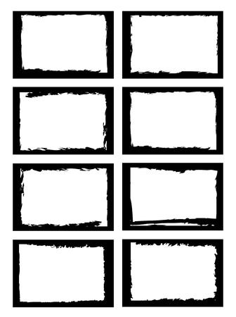 a set of grunge style border, use for photo frame or other usage.のイラスト素材