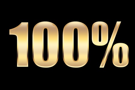 100% sign in gold, for business concepts.の写真素材