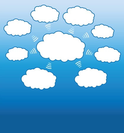 cloud computing concepts background, data management diagramのイラスト素材