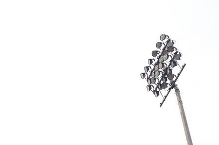 a floodlight in stadium, isolated on white, with space for text or message.の写真素材