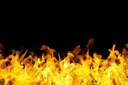fire flames border, horizontal banner style.の写真素材