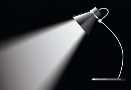 desk lamp with a black background, with a empty space under spotlight.のイラスト素材