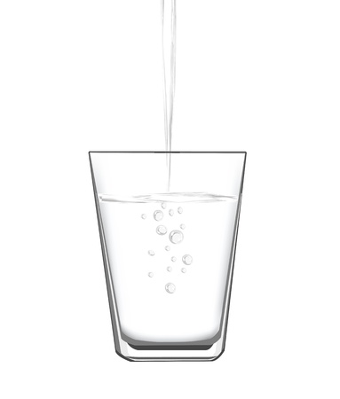 vector illustrations of filling water into a glass.のイラスト素材