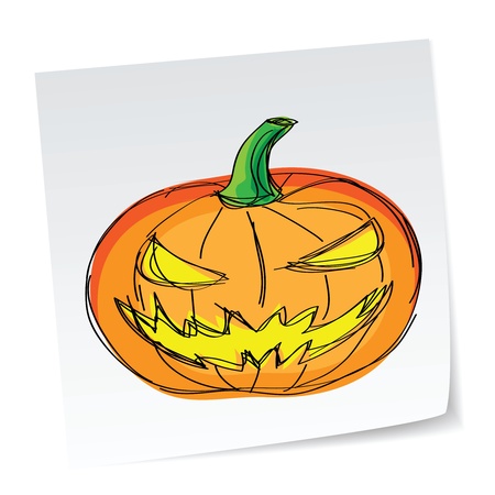 a note with hand-drawn halloween theme message- 1 of seriesのイラスト素材