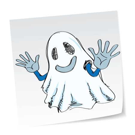 a note with hand-drawn halloween theme message - 3 of series.のイラスト素材