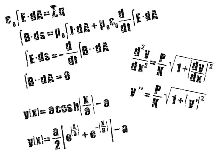 calculus equation in grunge style, maths in schoolのイラスト素材