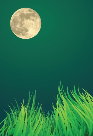 full moon night illustrations, urban setting.のイラスト素材