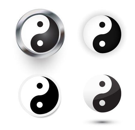 4 yin yang symbol as in different forms.のイラスト素材